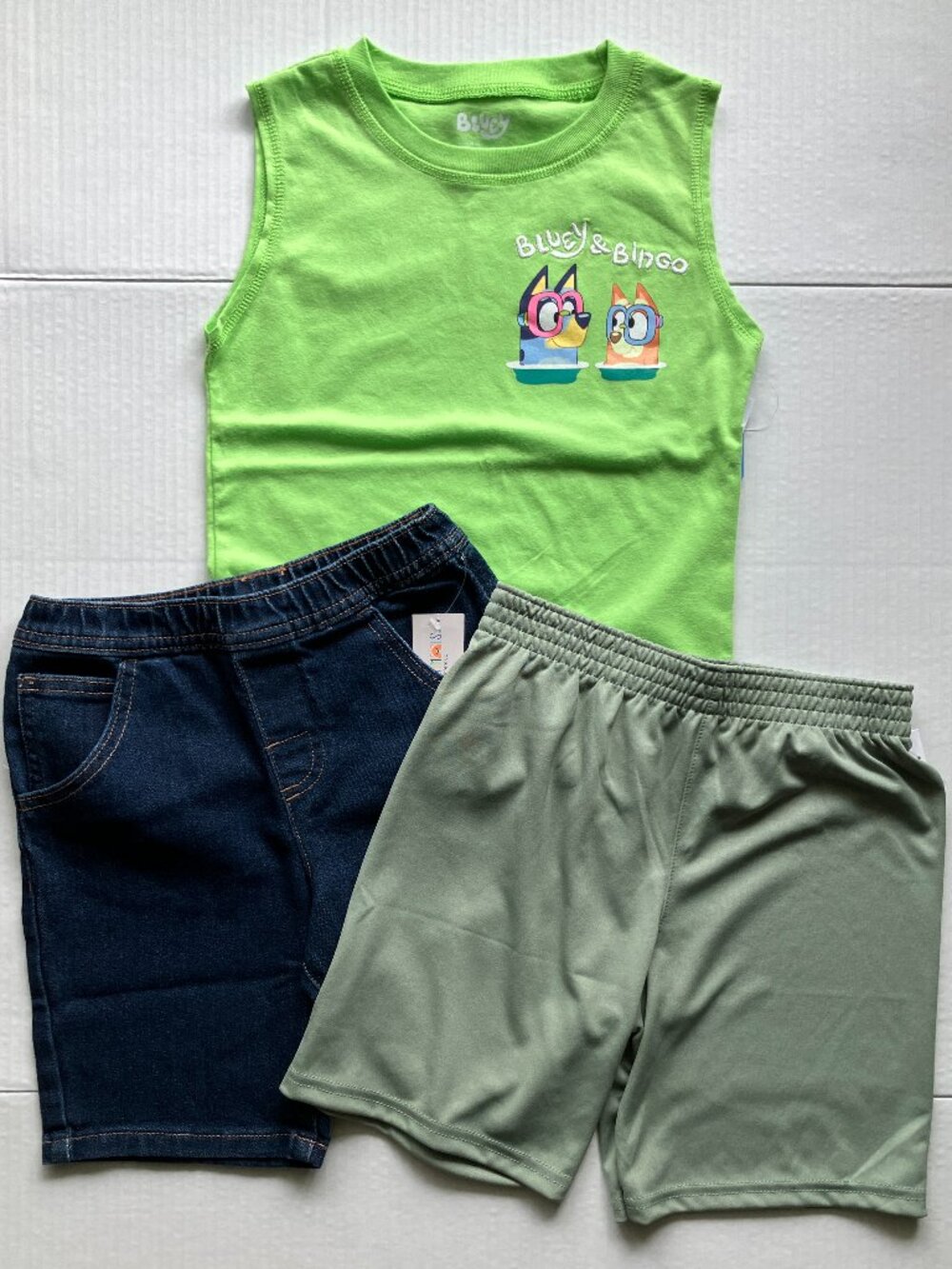 5T Garanimals Denim & Polyester Shorts & Bluey Tank Top Bundle